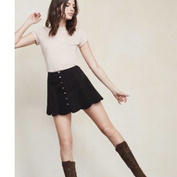 reformation suede skirt